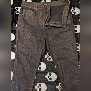 Express black gold shimmer jeans